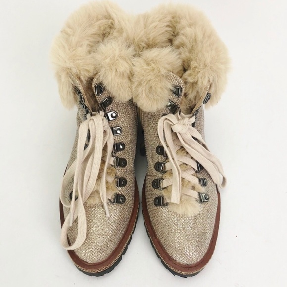 Kate Spade Rosalie Sparkle Hiking Boots Booties - Picture 2 of 6